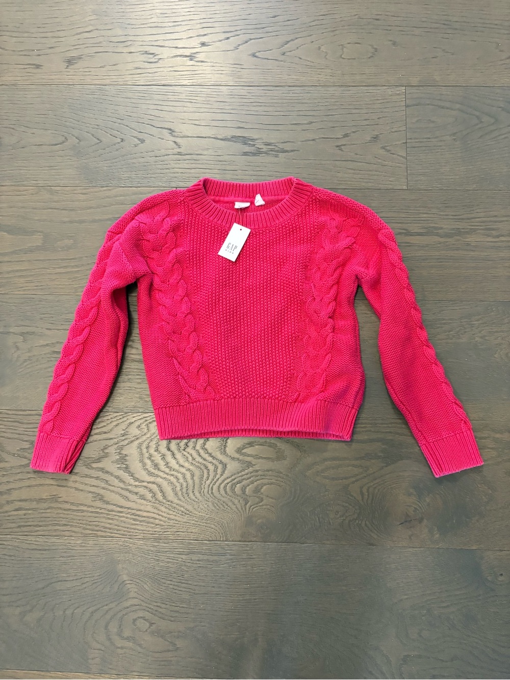 Gap girls pink cable knit sweater sz 8/10 NWT ret $89